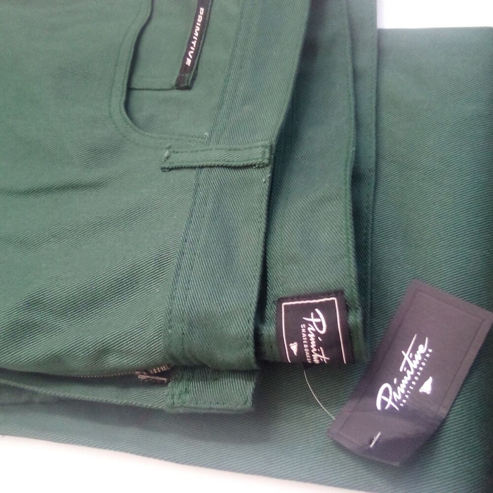 Primitive Skateboarding Green Slack Pants Men's 38 Twill Straight Leg NWT XXL